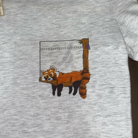 Red Panda Bee’s Faux / Decorative Light Grey Pocket Tee - Picture 4 of 9